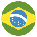Small circular country flag icon of Brazil
