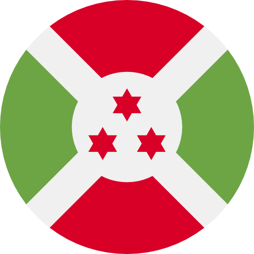 Small circular country flag icon of Burundi