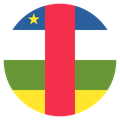 Small circular country flag icon of Central African Republic