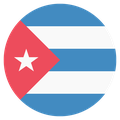 Small circular country flag icon of Cuba