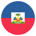Small circular country flag icon of Haiti