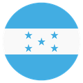 Small circular country flag icon of Honduras