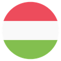 Small circular country flag icon of Hungary