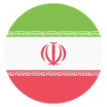Small circular country flag icon of Iran
