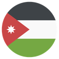 Small circular country flag icon of Jordan