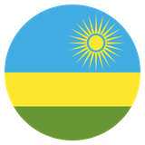 Small circular country flag icon of Rwanda