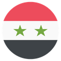 Small circular country flag icon of Syria