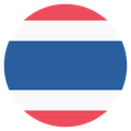 Small circular country flag icon of Thailand