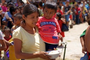 A mother and child at one of our feeding centers in Guatemala