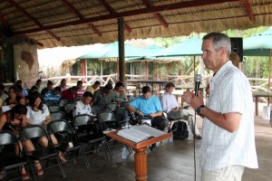 Brian preaching in Guatemalan church