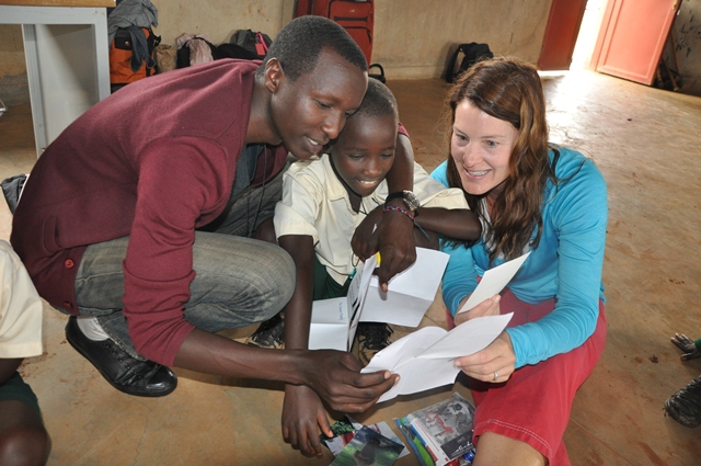 Letters being read at the Star School in Rwanda