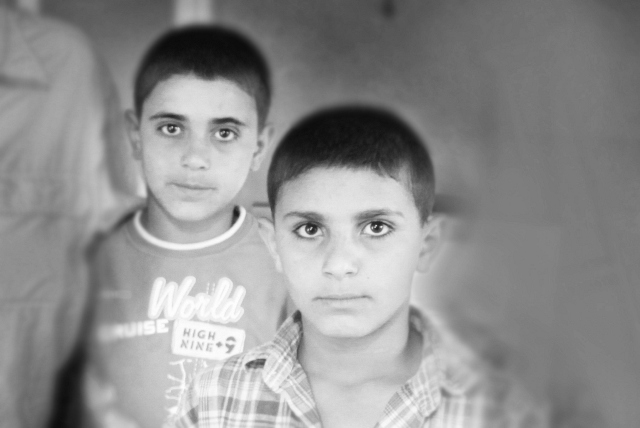 Two Syrian Boys in a Refugee Camp