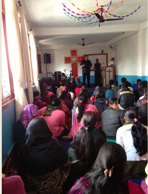 Tom speaking at KA Church Nepal