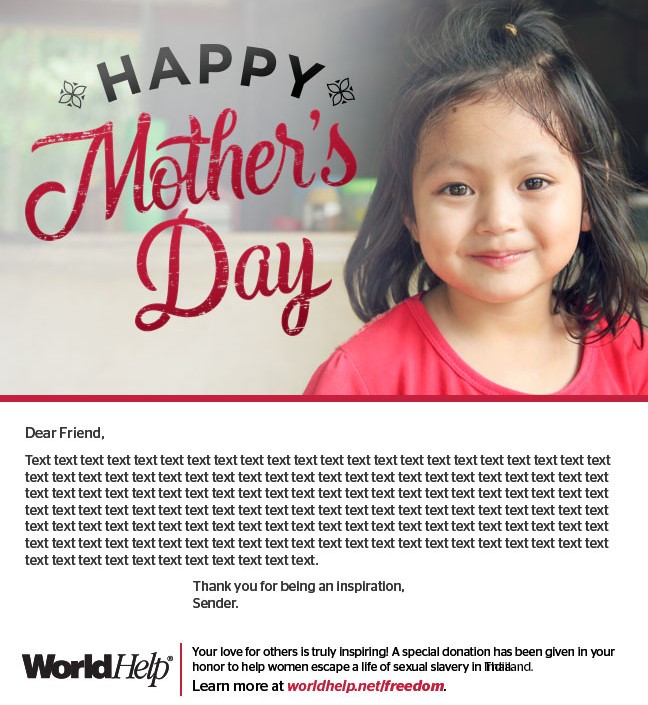 Gift card option for Mothers Day Thailand 2021