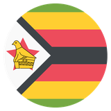 Small circular country flag icon of zimbabwe