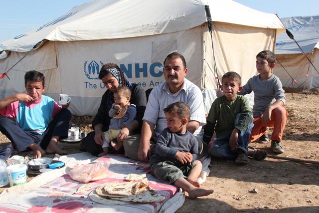 Refugee family