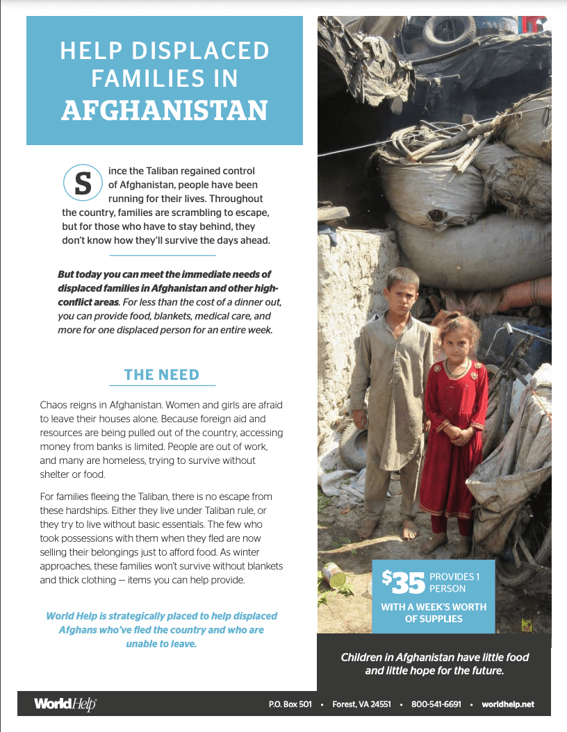 Afghanistan Fact Sheet Screenshot