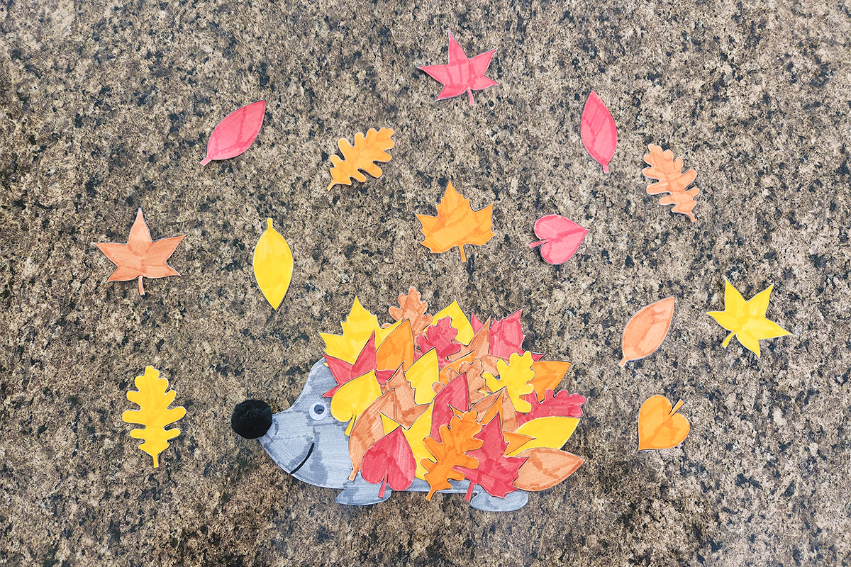 Send this colorful fall hedgehog to your sponsored child!